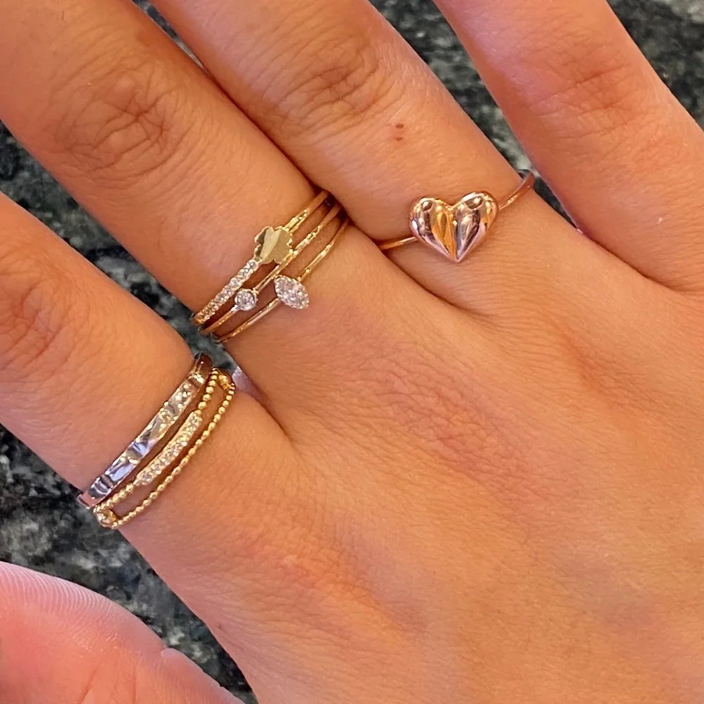 14k Rose Gold Heart Promise Ring 3 4 5 6 7 8 9